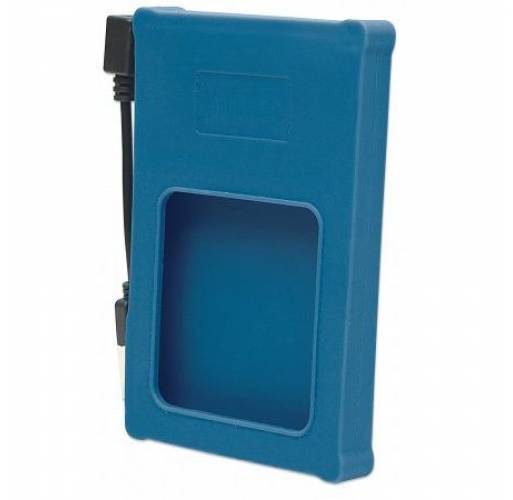 Imagen adicional 1 de Gabinete externo 2,5" SATA - USB 2.0 Goma Azul Manhattan